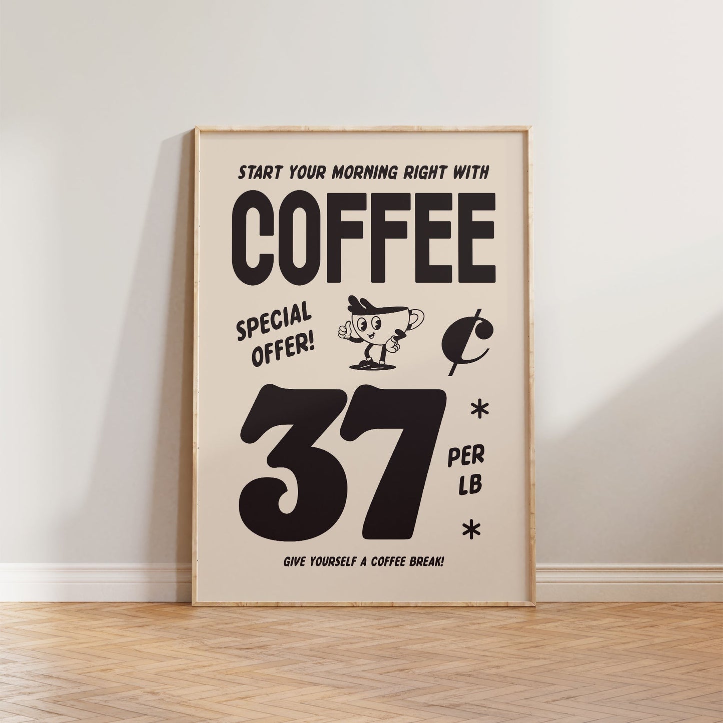 SECONDS Vintage Coffee Advert Print