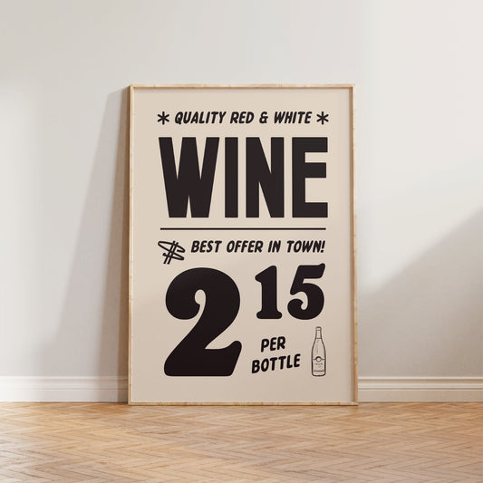 SECONDS Vintage Wine Advert Print
