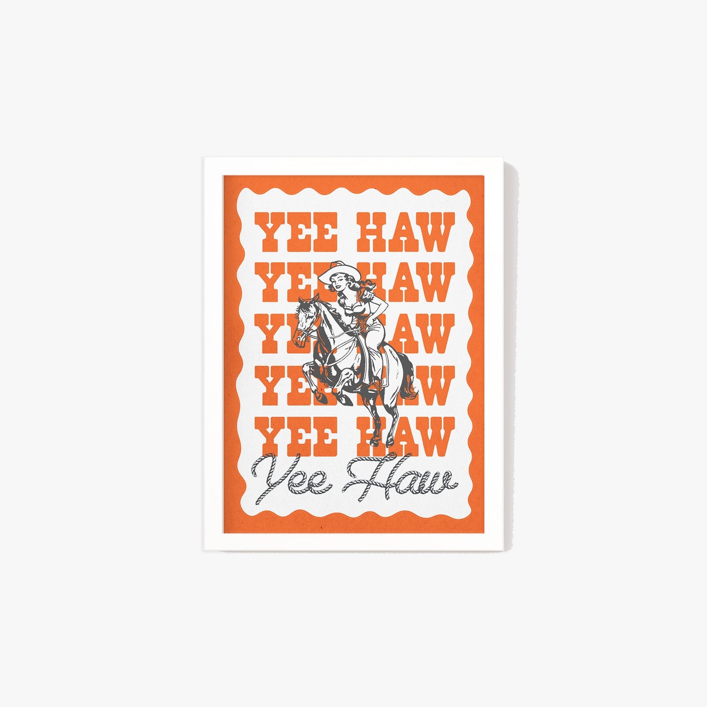 Yee Haw Cowgirl Print