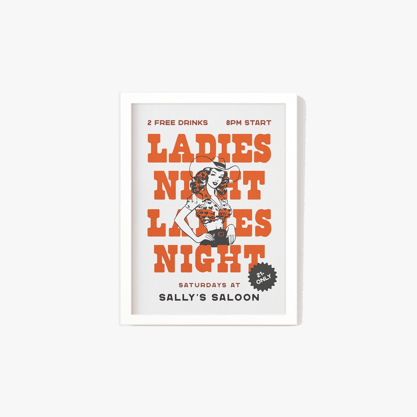 Ladies Night Cowgirl Print