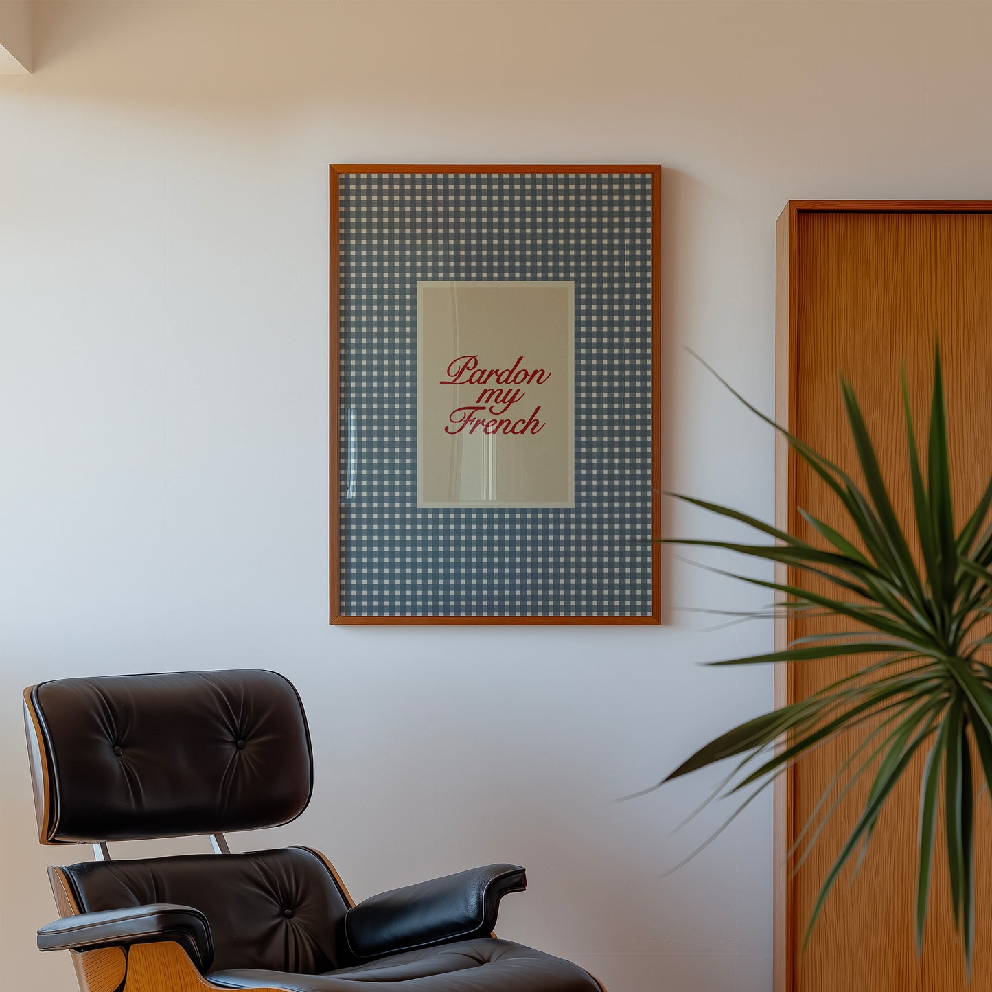 Pardon My French Gingham Print