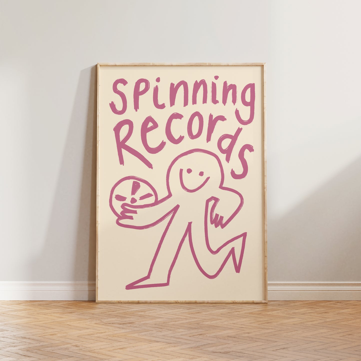 Spinning Records Doodle Print