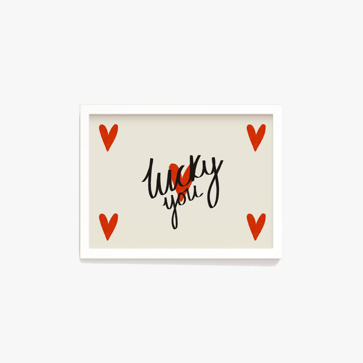 Lucky You Hearts Print