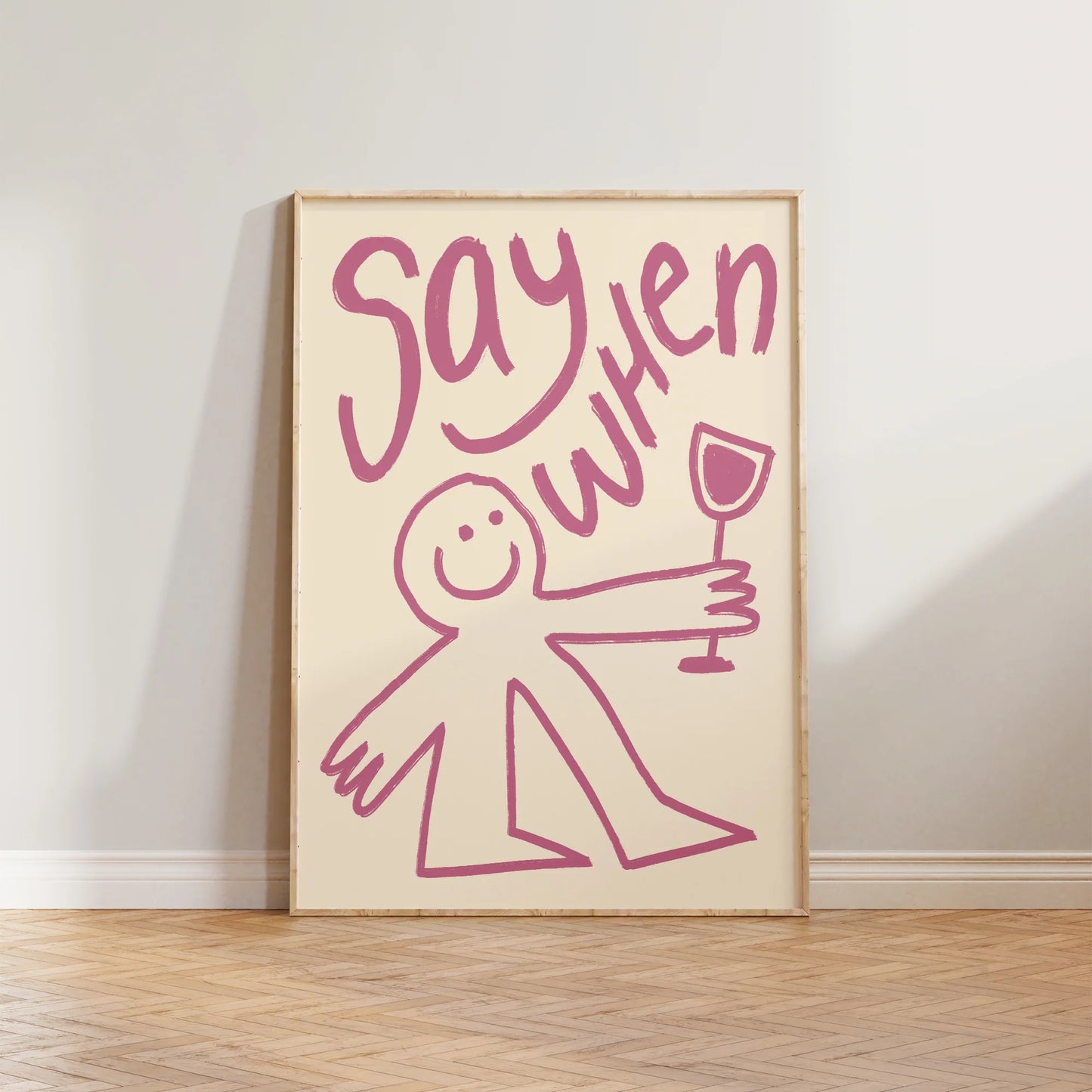 SECONDS Say When Wine Doodle Print