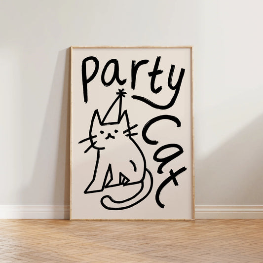 SECONDS Party Cat Doodle Print