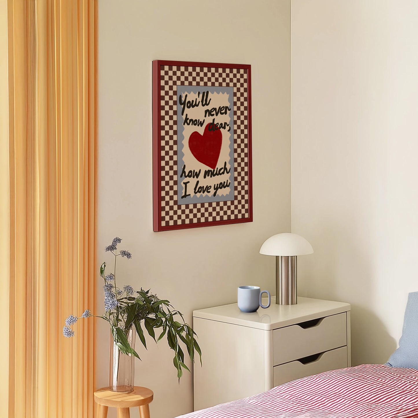 How Much I Love You Checkered Print