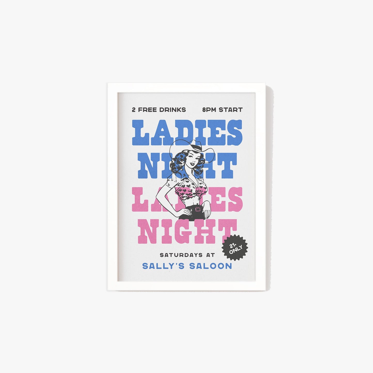 Ladies Night Cowgirl Print