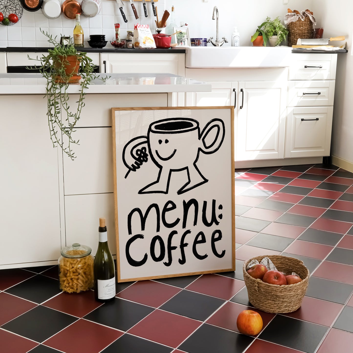 Menu Coffee Doodle Print