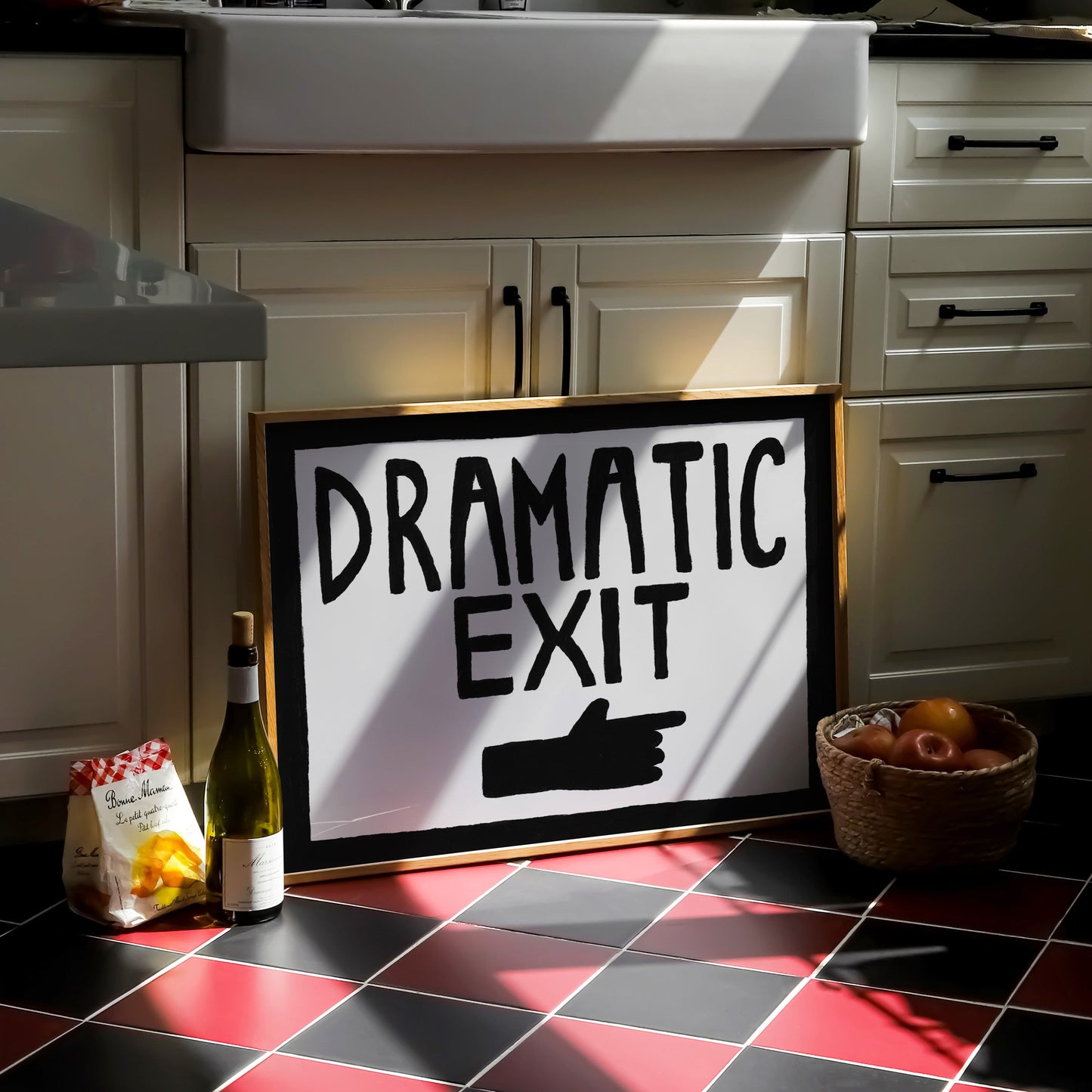 Dramatic Exit Hand Painted Print