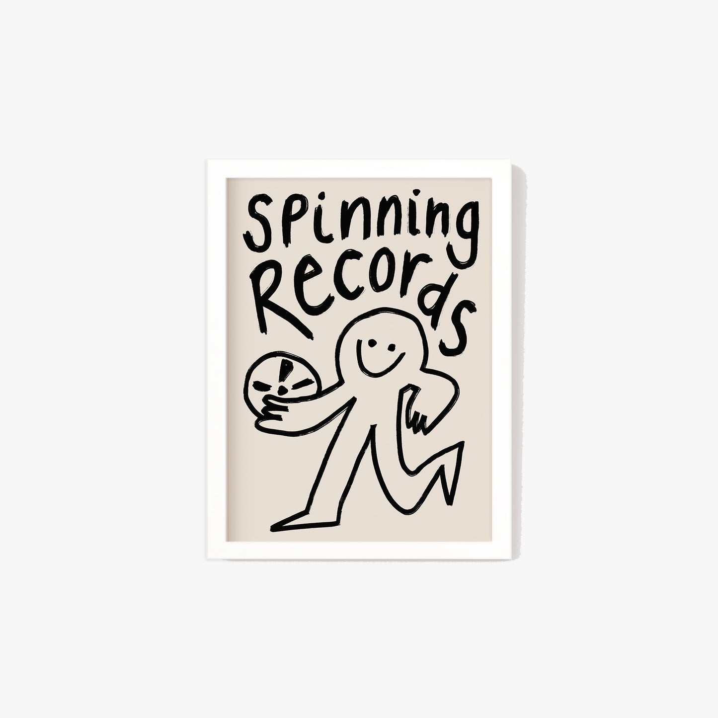 Spinning Records Doodle Print