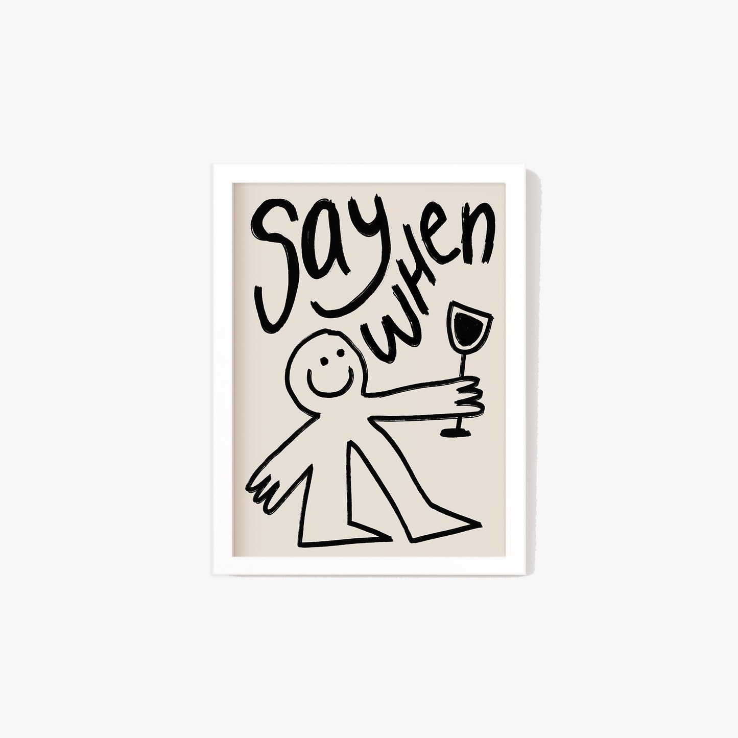 Say When Wine Doodle Print