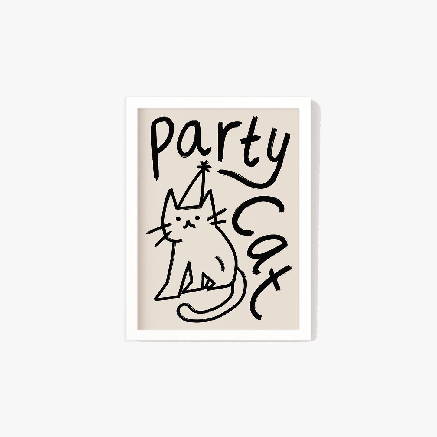 Party Cat Doodle Print