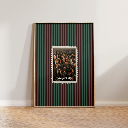 New York City Striped Print
