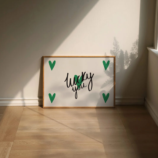 SECONDS Lucky You Hearts Print