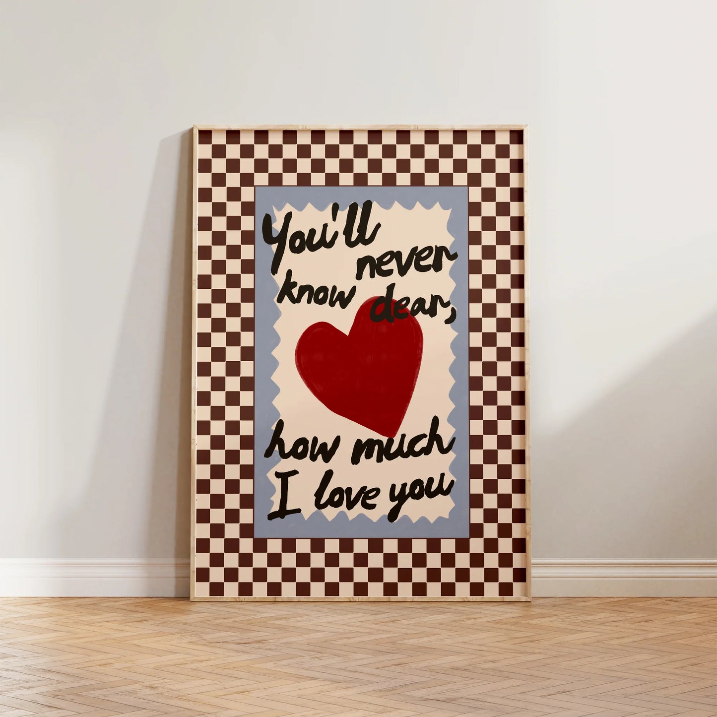 SECONDS How Much I Love You Checkered Print
