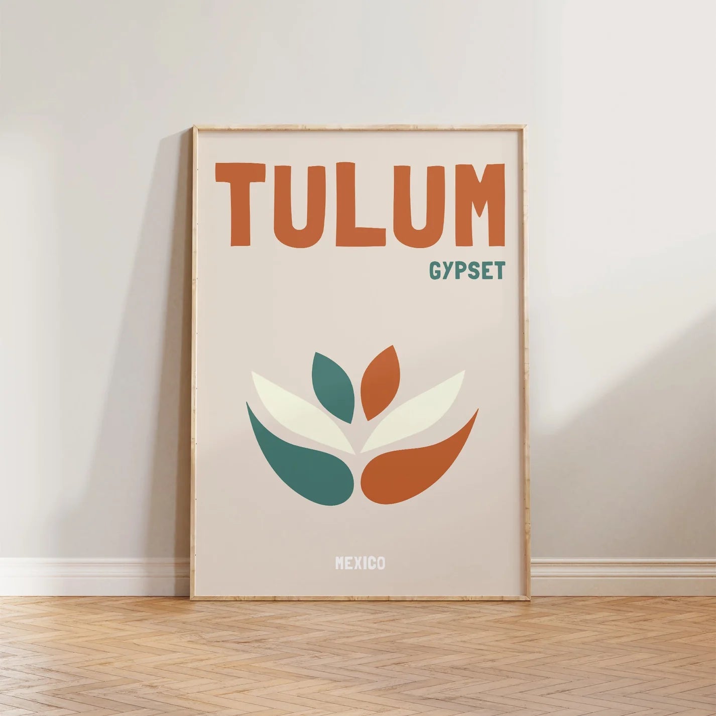 SECONDS Tulum Beige Green Travel Print