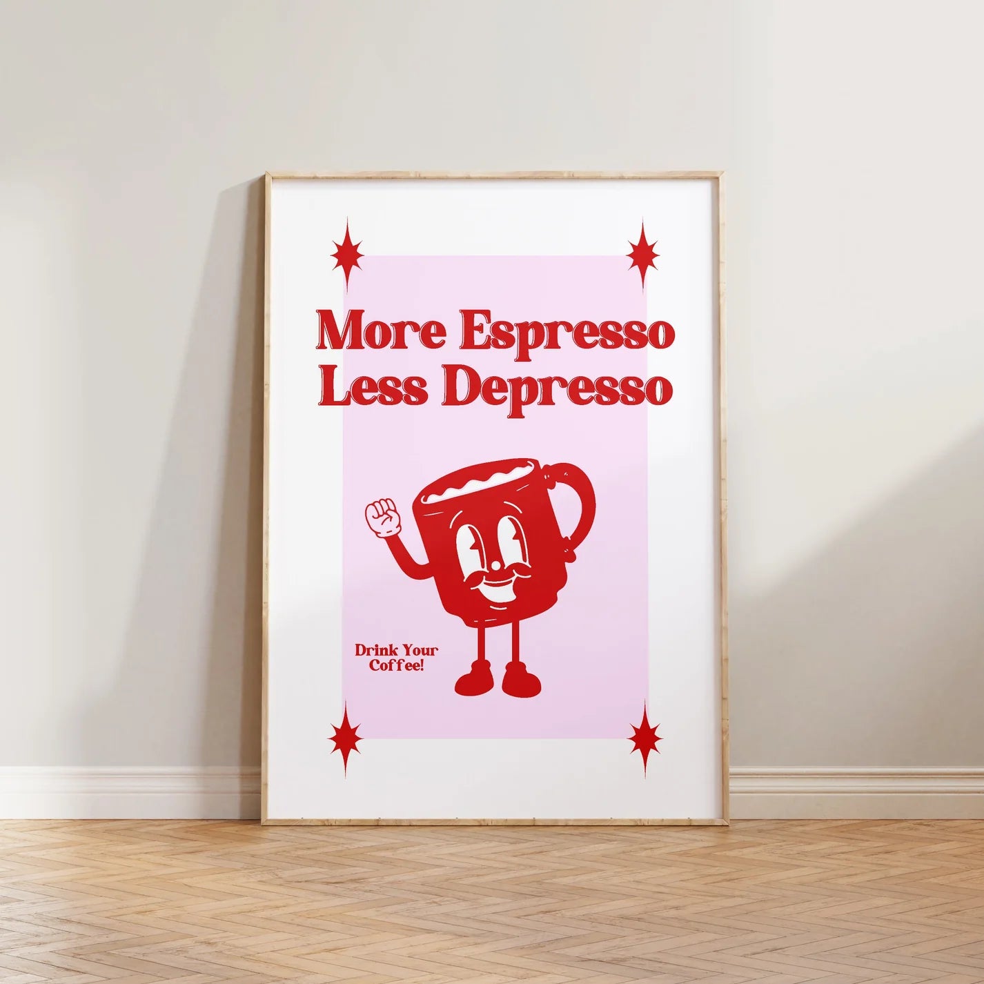 SECONDS More Espresso Less Depresso Retro Print