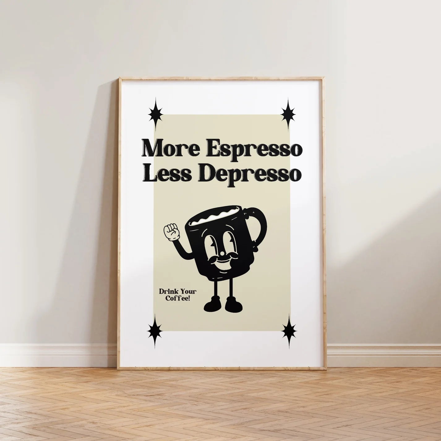 SECONDS More Espresso Less Depresso Retro Print