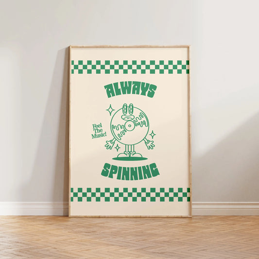 SECONDS Retro Always Spinning Music Print