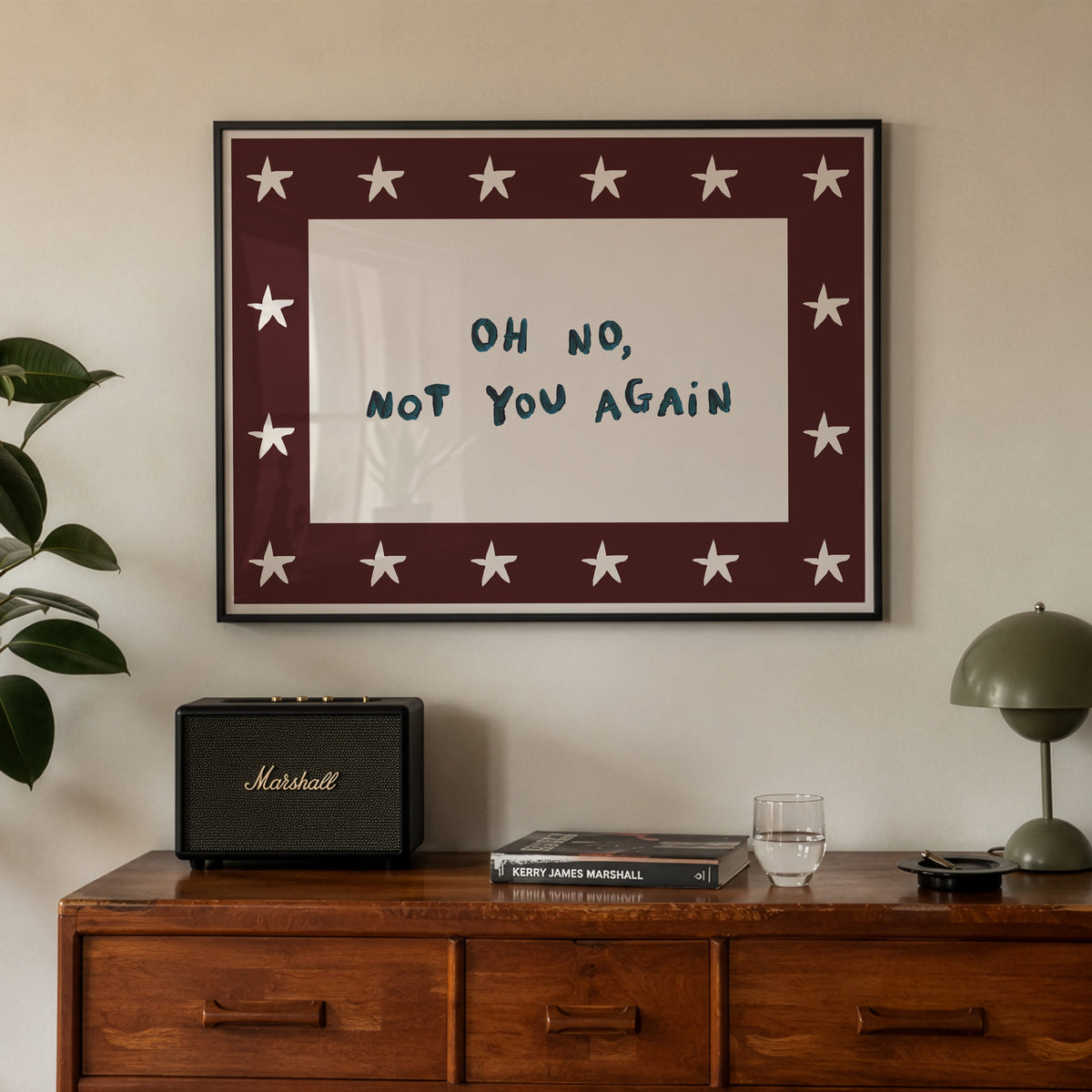 Oh No, Not You Again Hand Painted Print