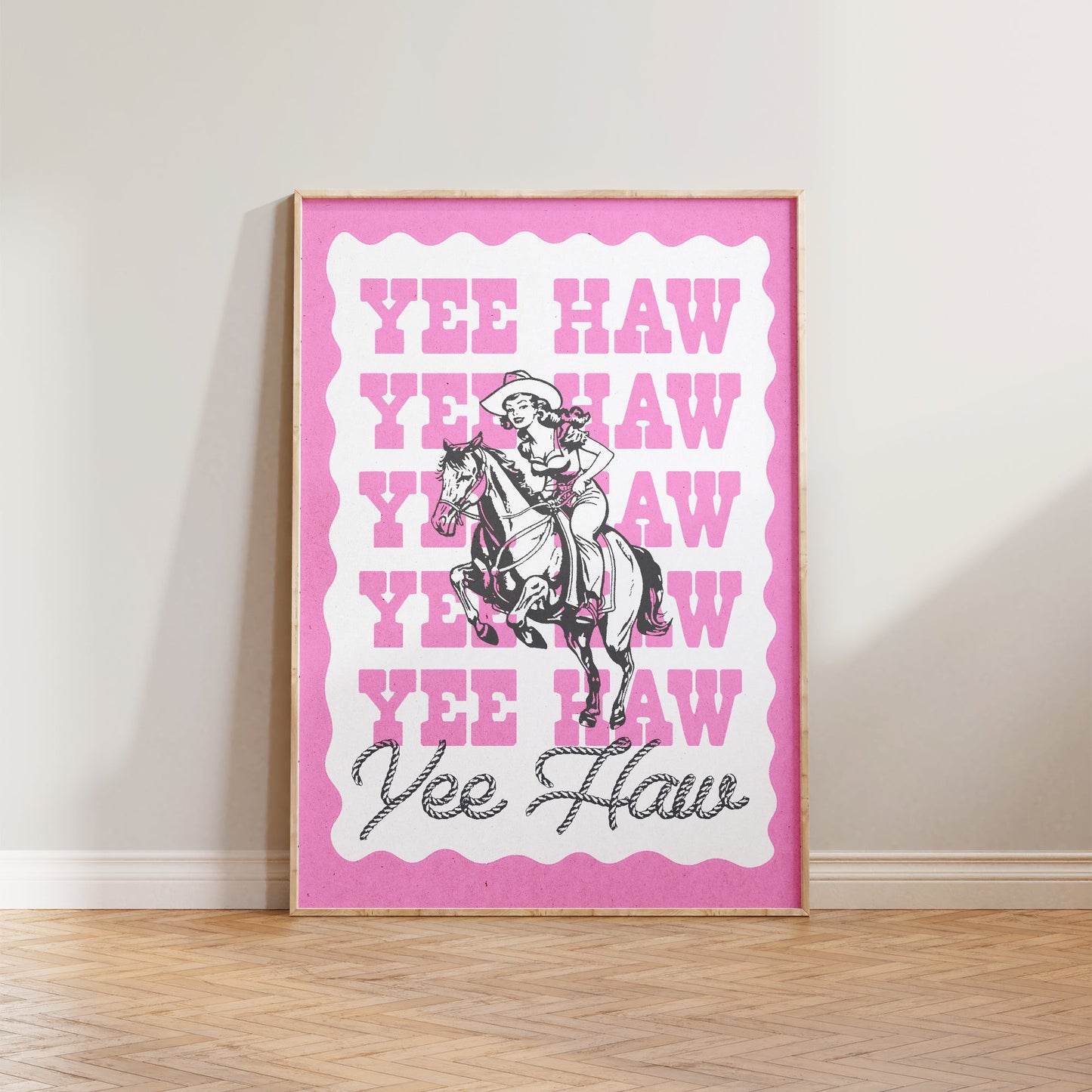 Yee Haw Cowgirl Print