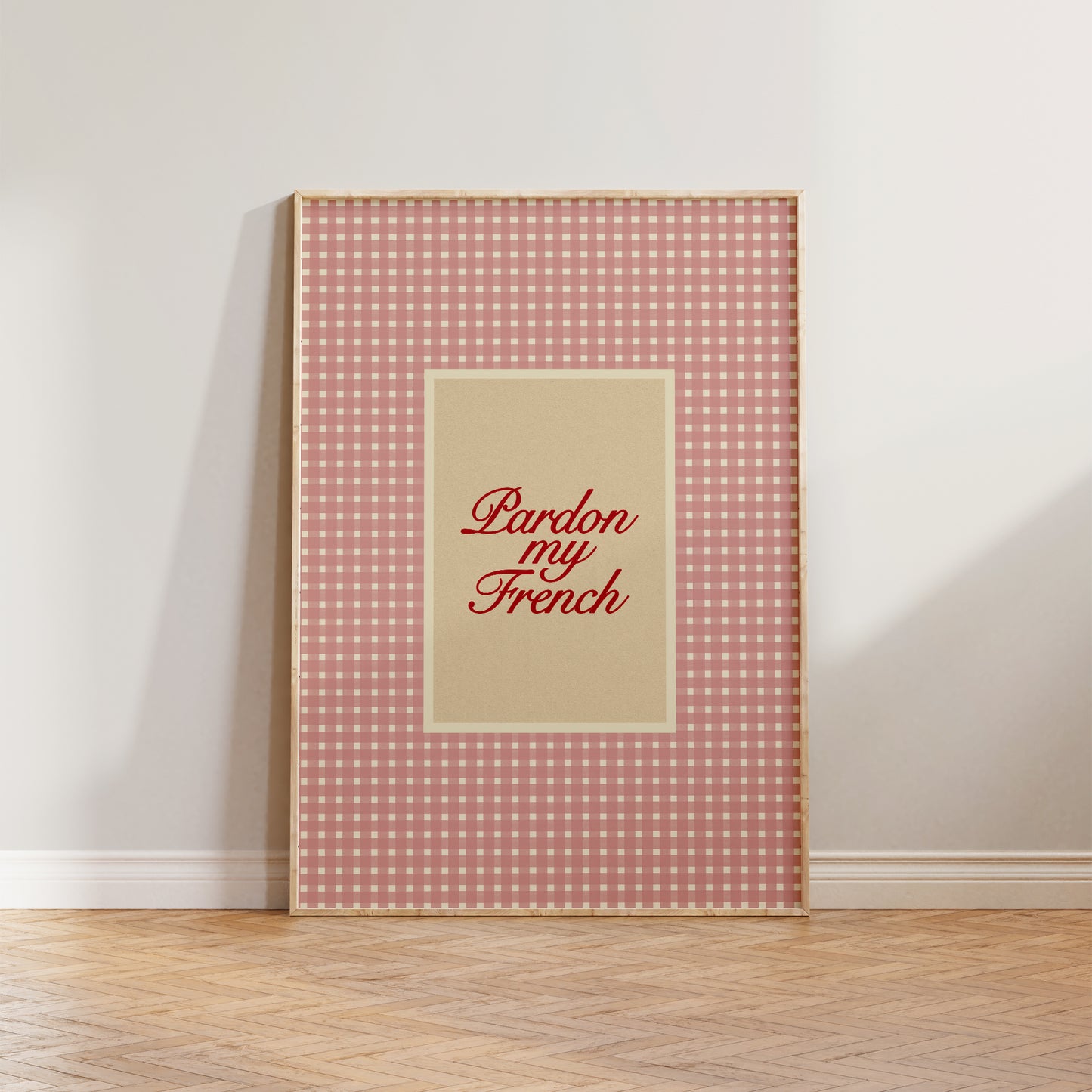 Pardon My French Gingham Print
