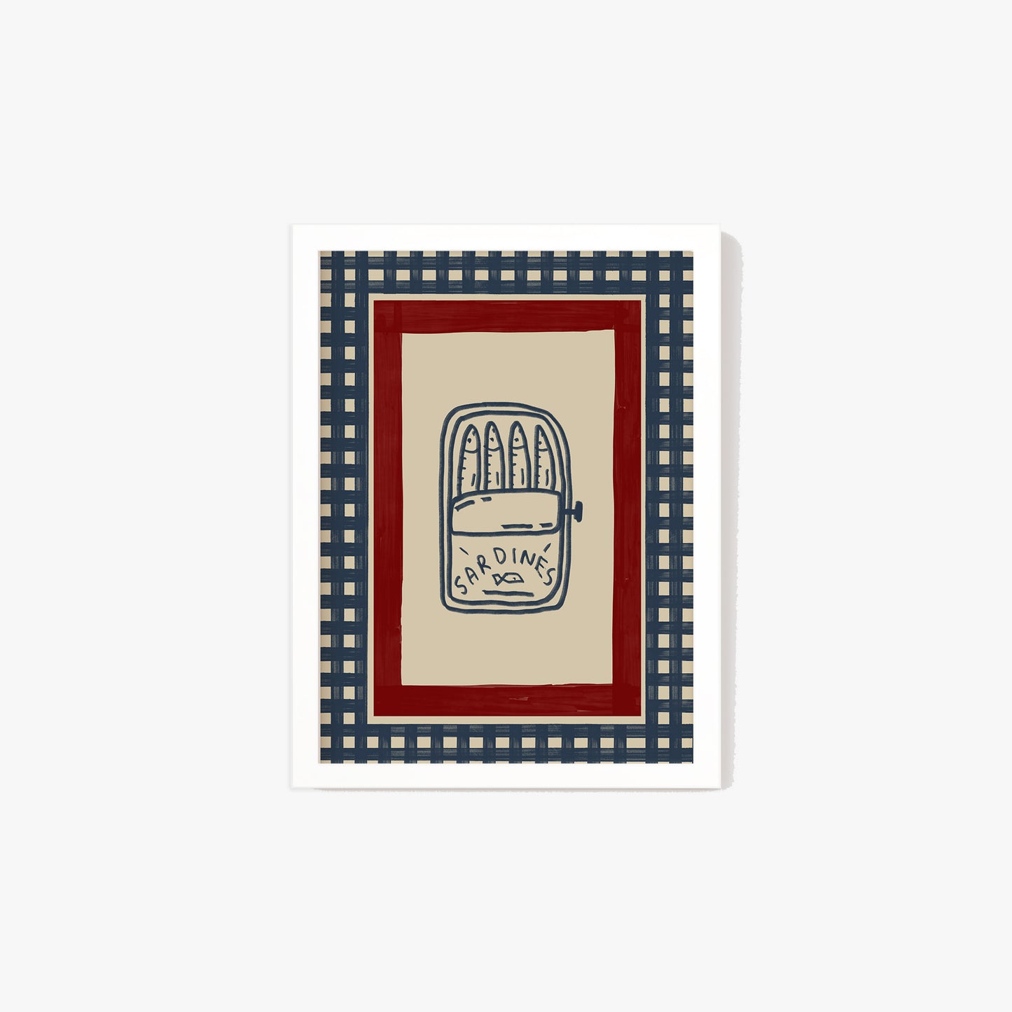 Sardines Checkered Wall Art