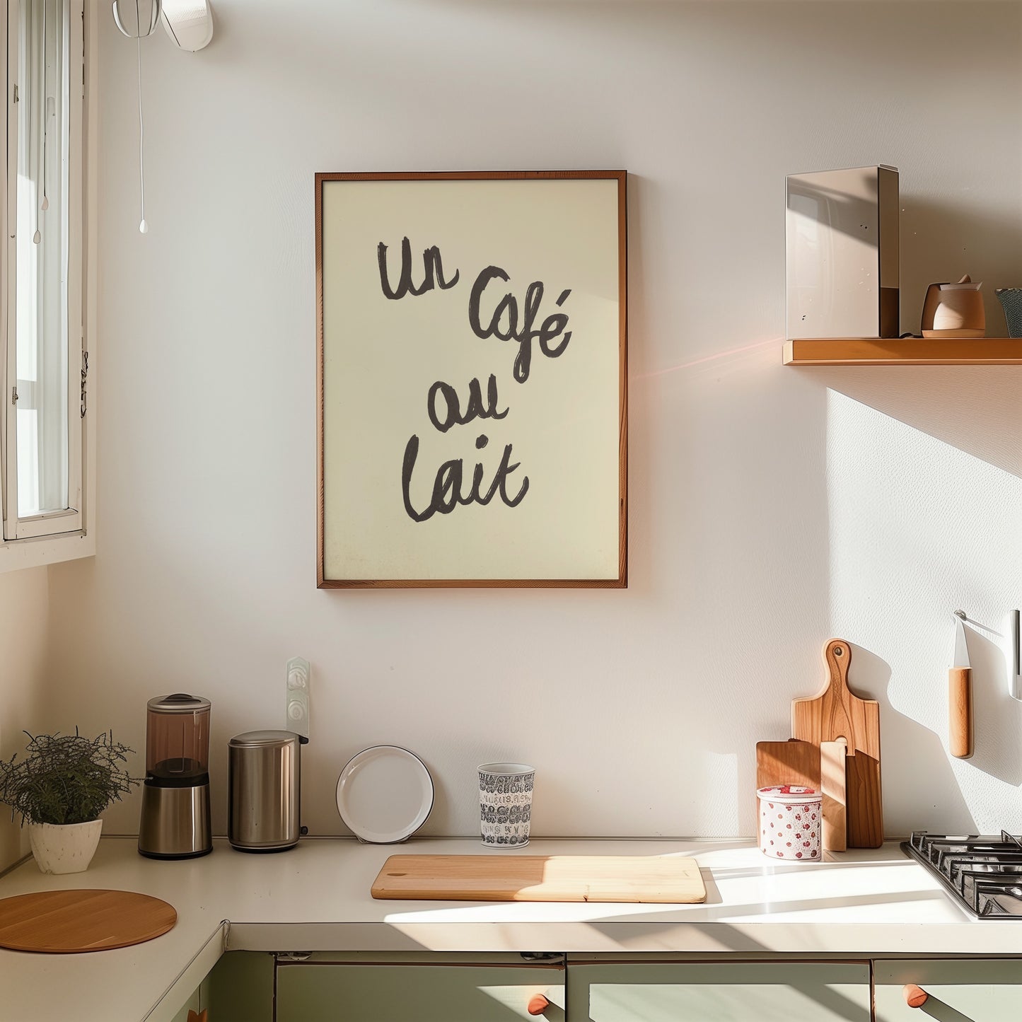 Un Café Au Lait Handwritten Print