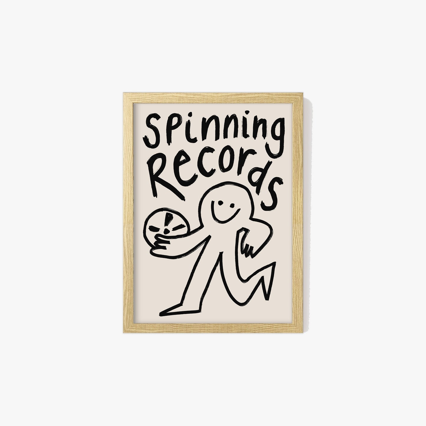 Spinning Records Doodle Print