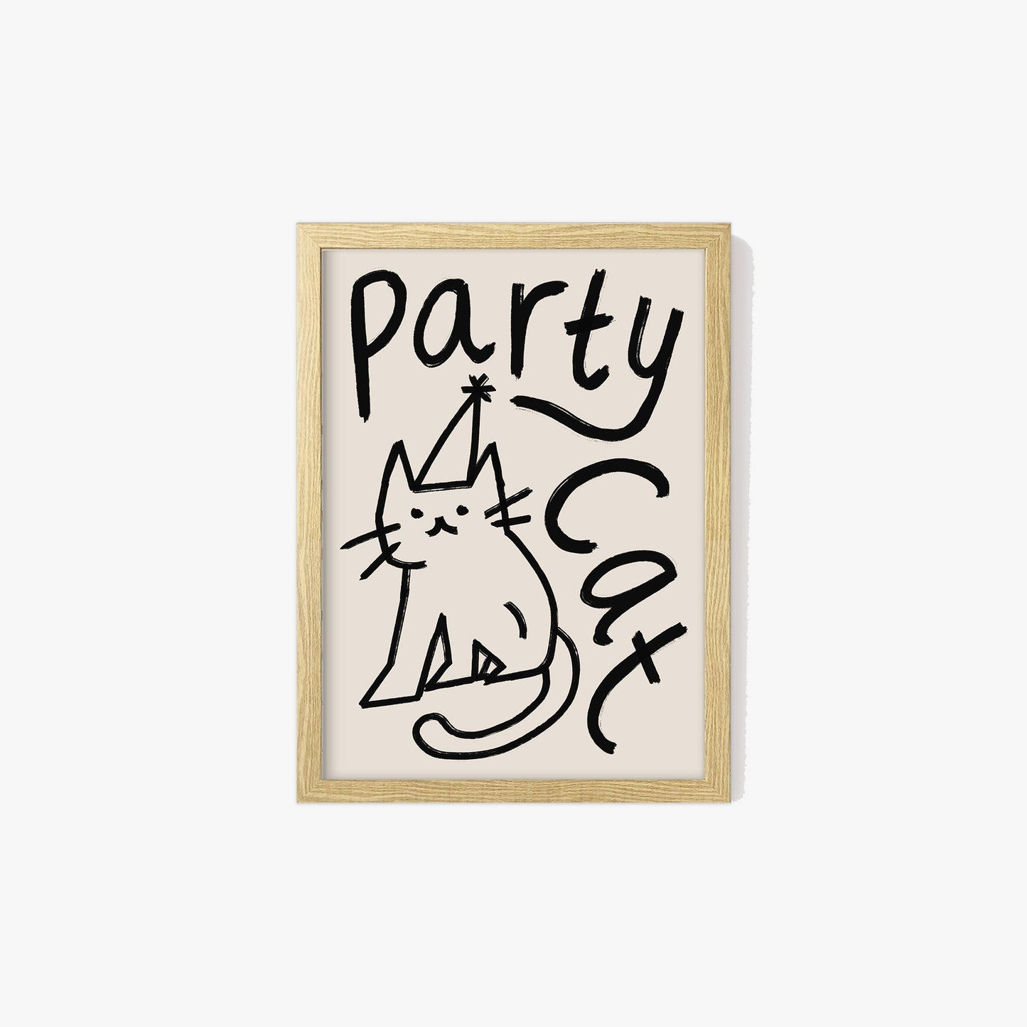 Party Cat Doodle Print