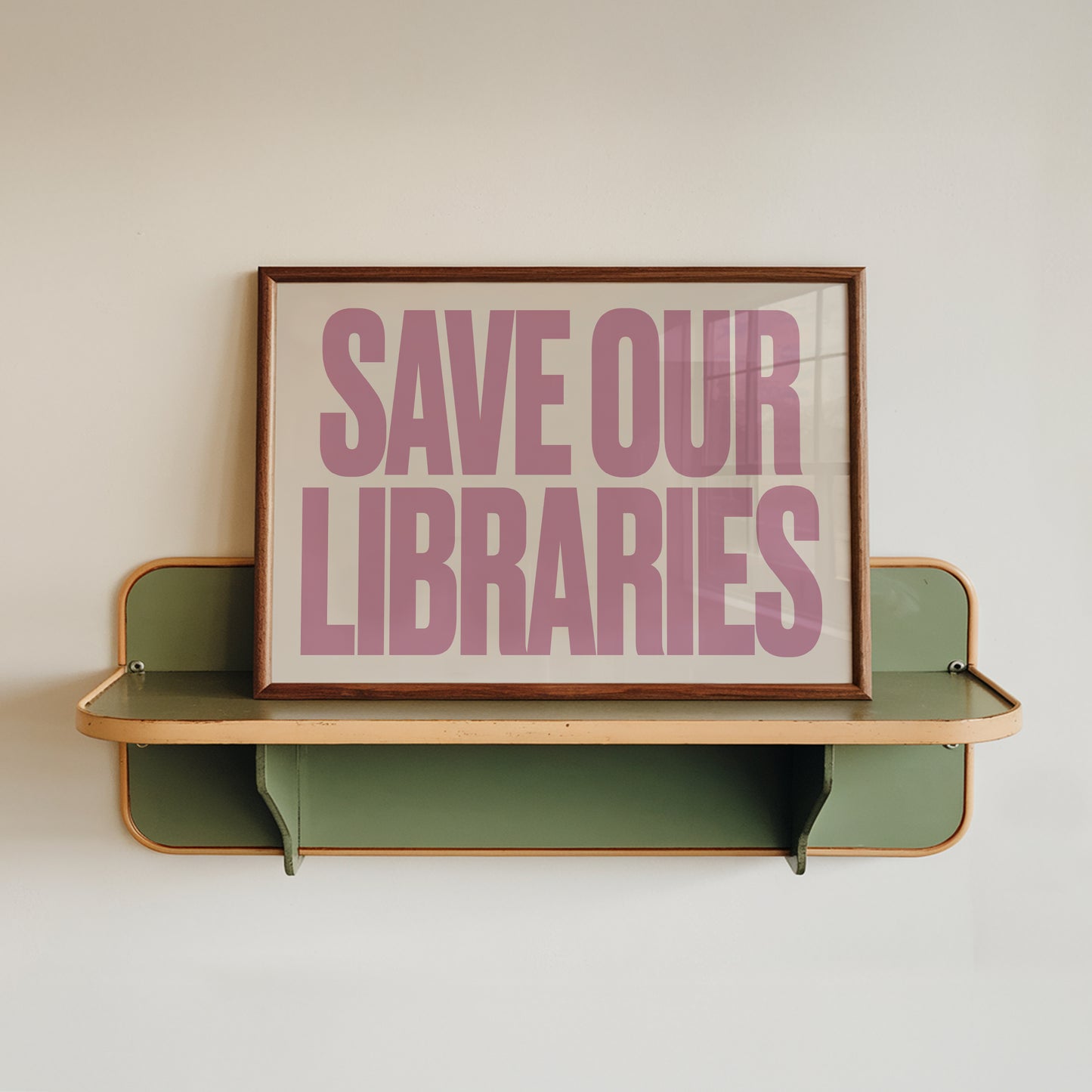 Save Our Libraries Retro Print