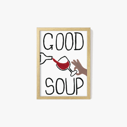 SECONDS Good Soup Hand Painted Print