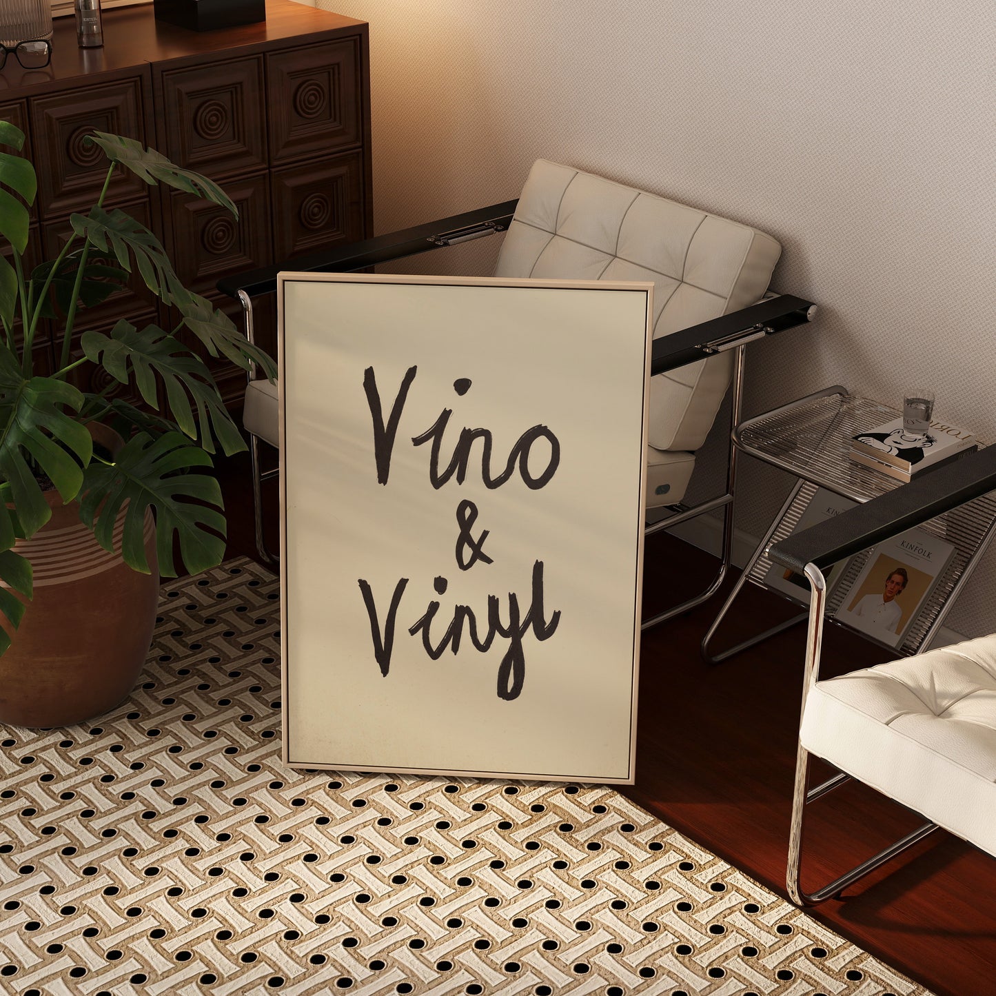 Vino & Vinyl Handwritten Print