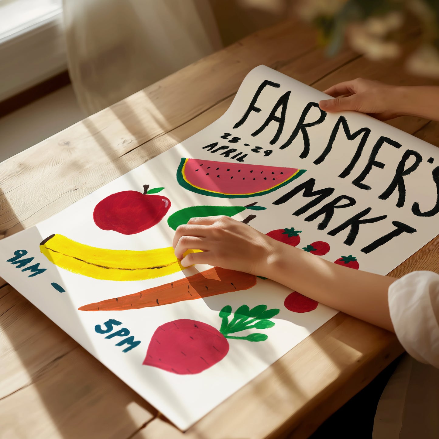 Farmer’s Market Hand Painted Print