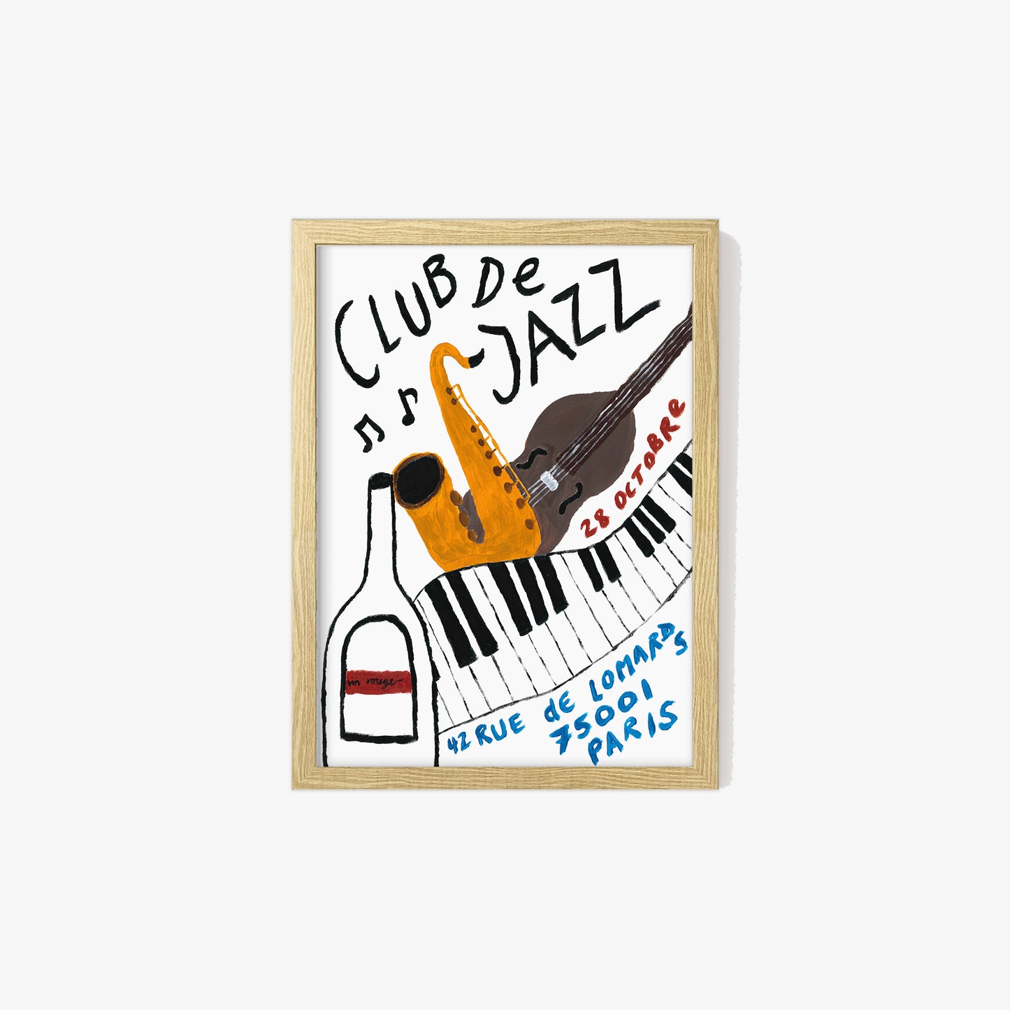 Club De Jazz Hand Painted Print