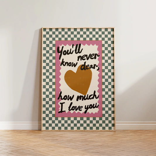 SECONDS How Much I Love You Checkered Print