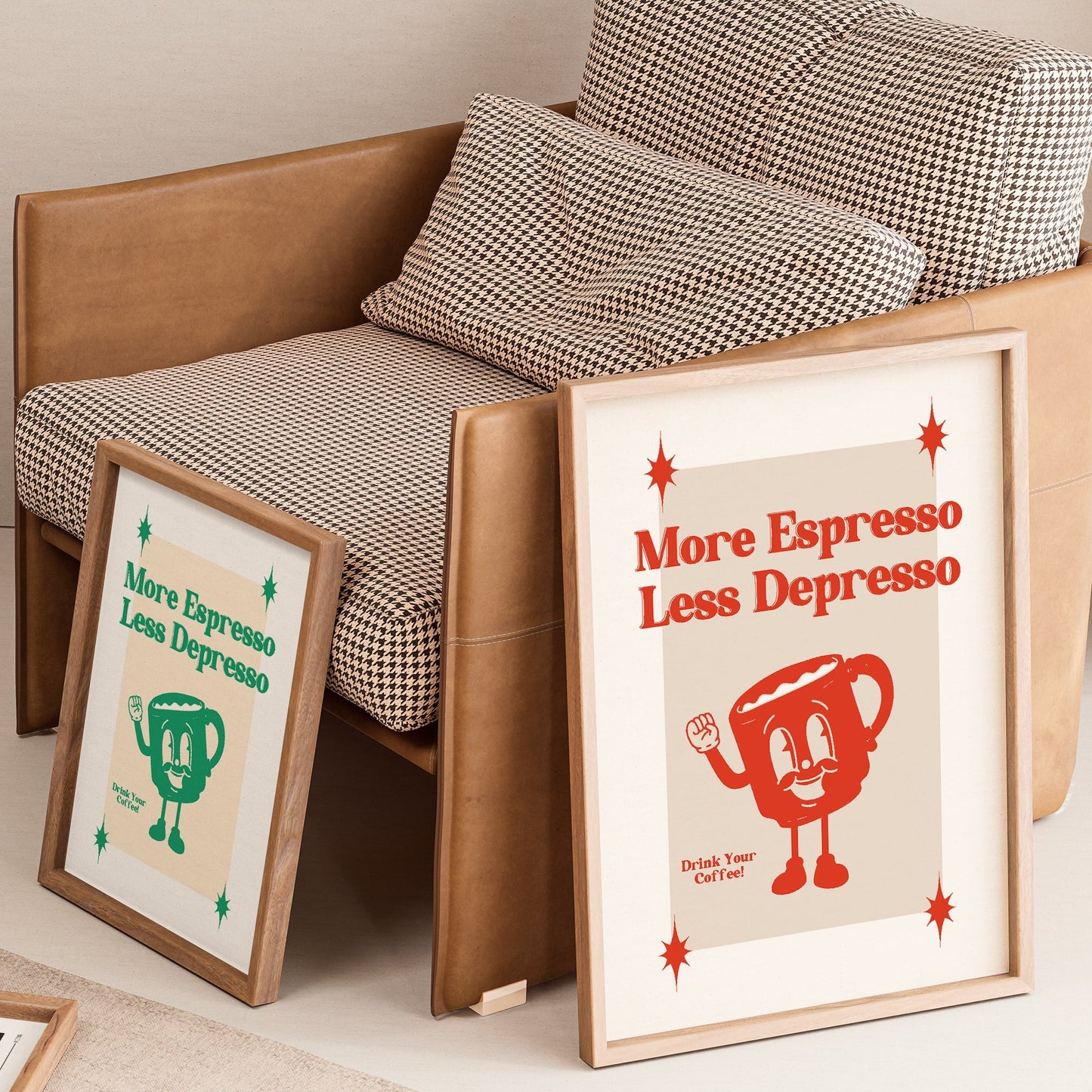 SECONDS More Espresso Less Depresso Retro Print