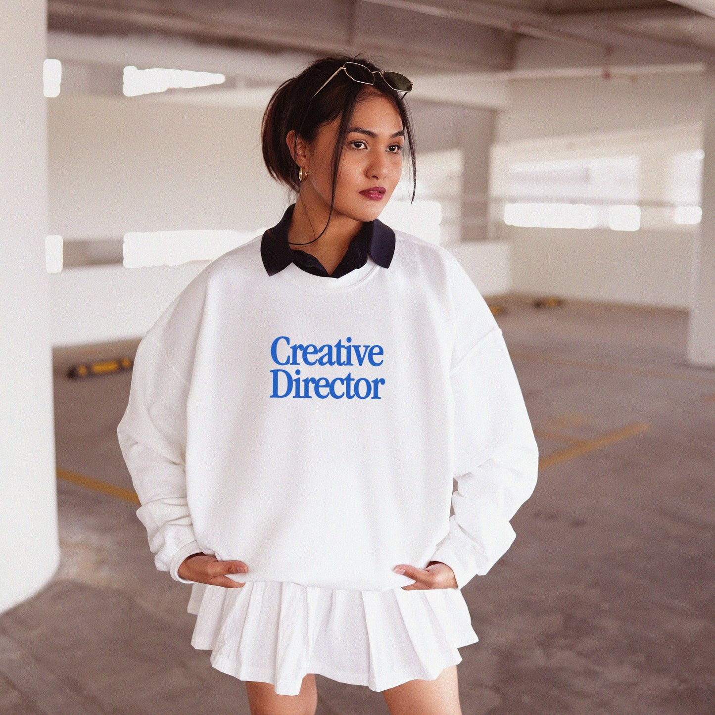 Creative Director Retro White Sweatshirt