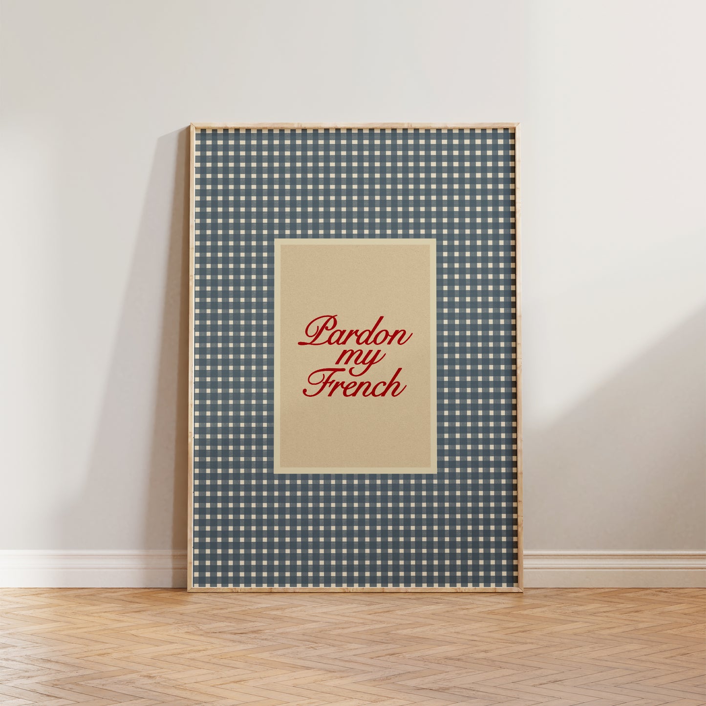 Pardon My French Gingham Print