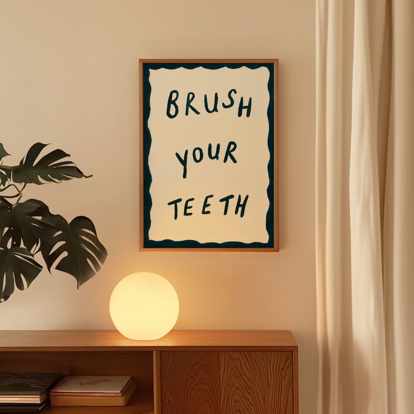 Brush Your Teeth Hand Painted Print