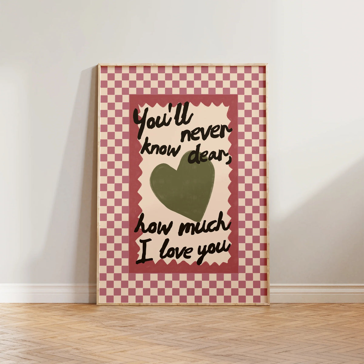 SECONDS How Much I Love You Checkered Print