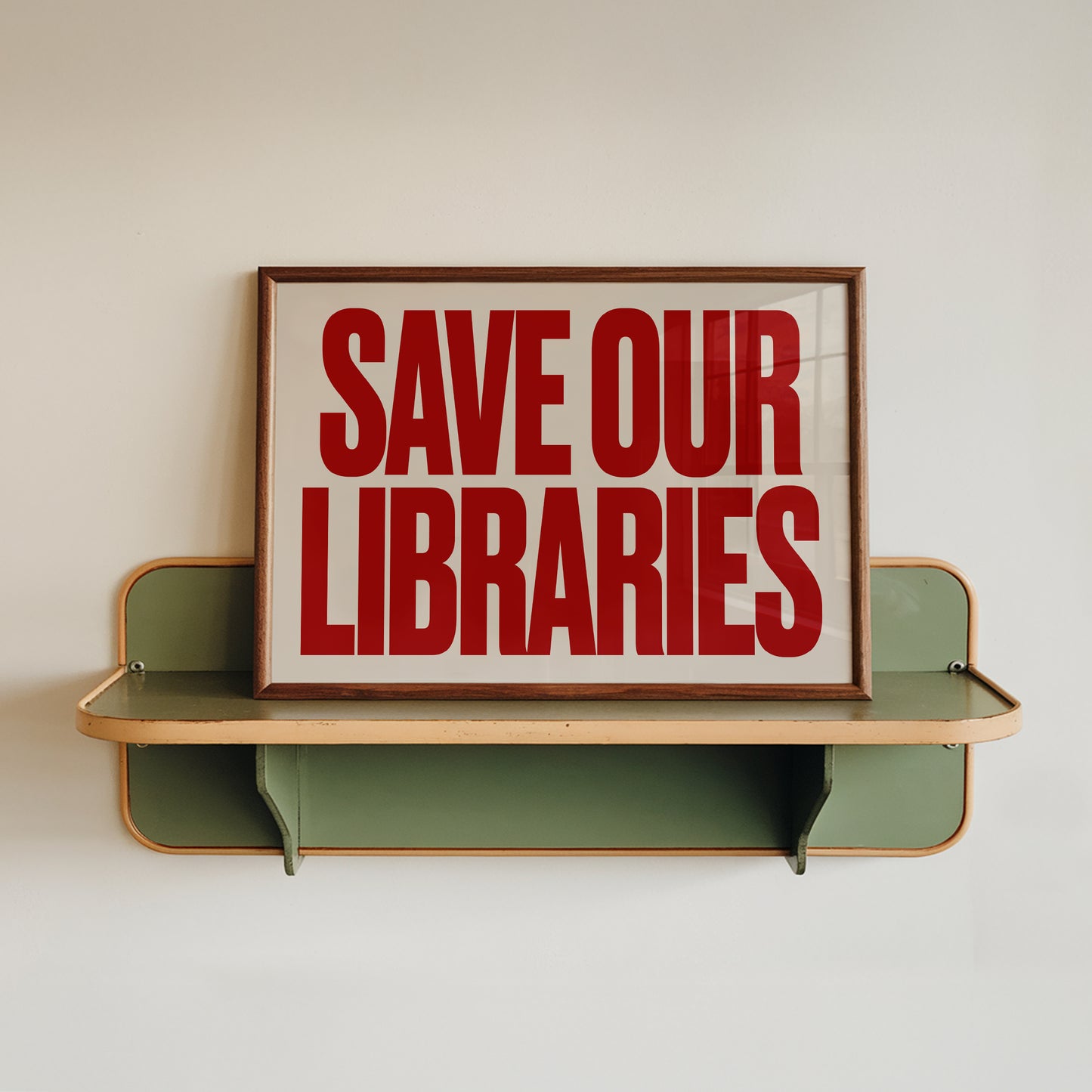 Save Our Libraries Retro Print