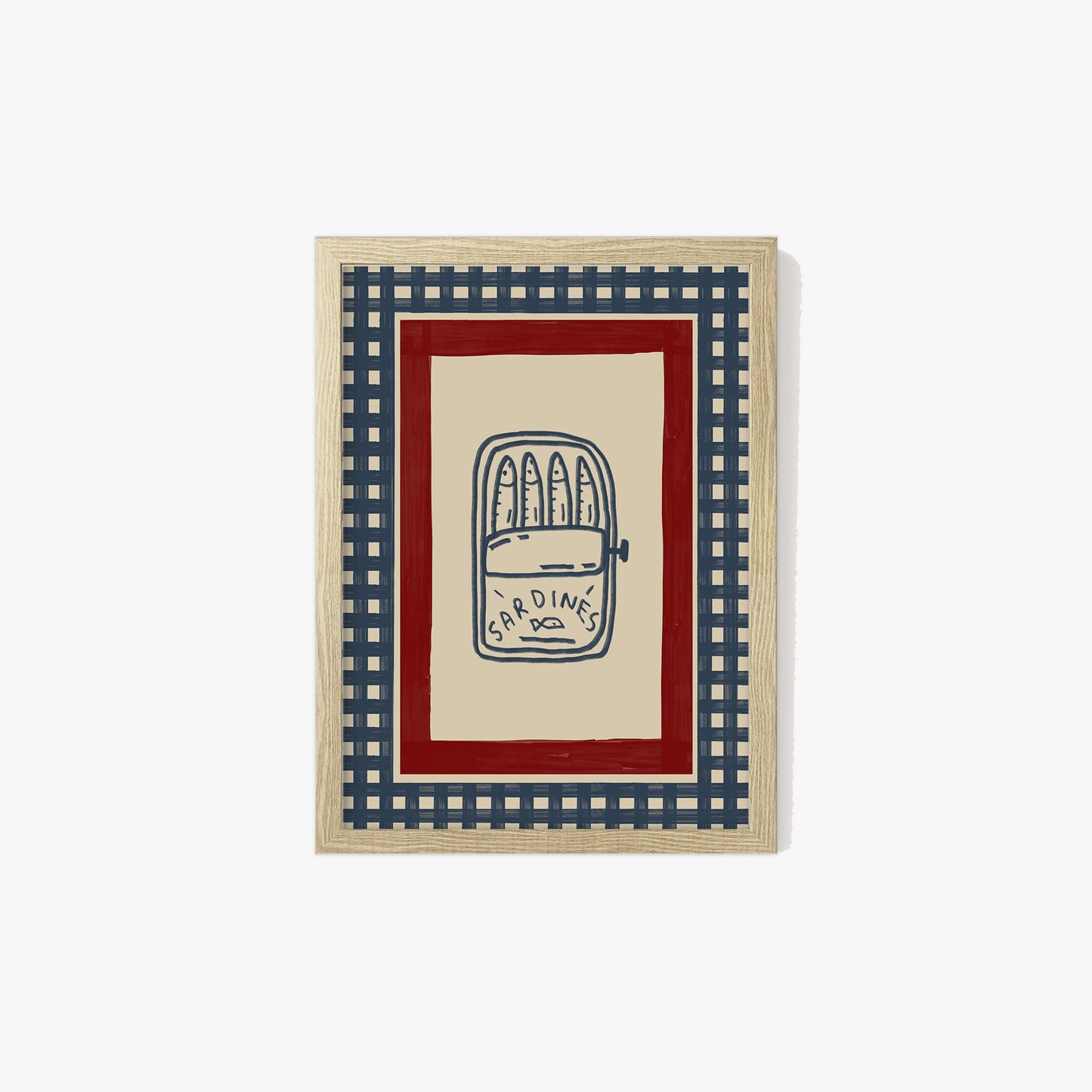 Sardines Checkered Wall Art