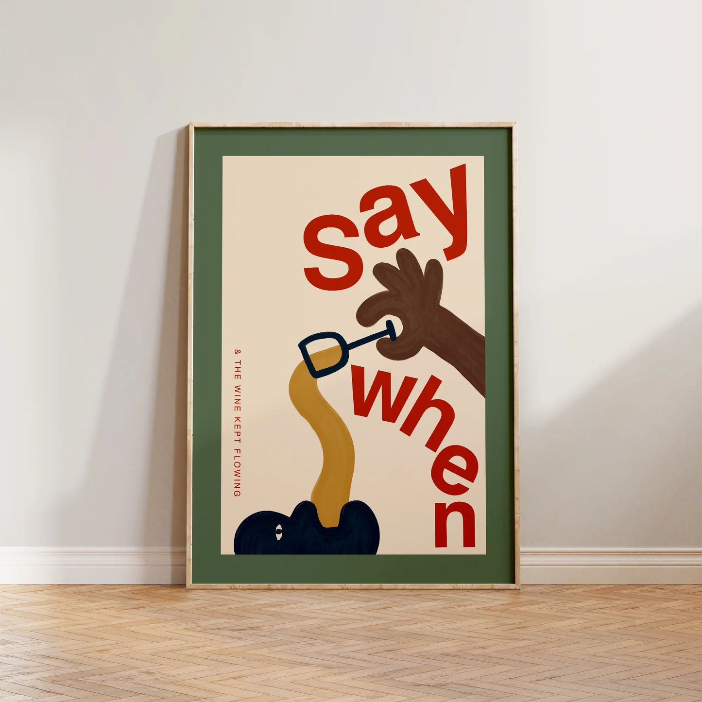 SECONDS Say When Illustrated Print