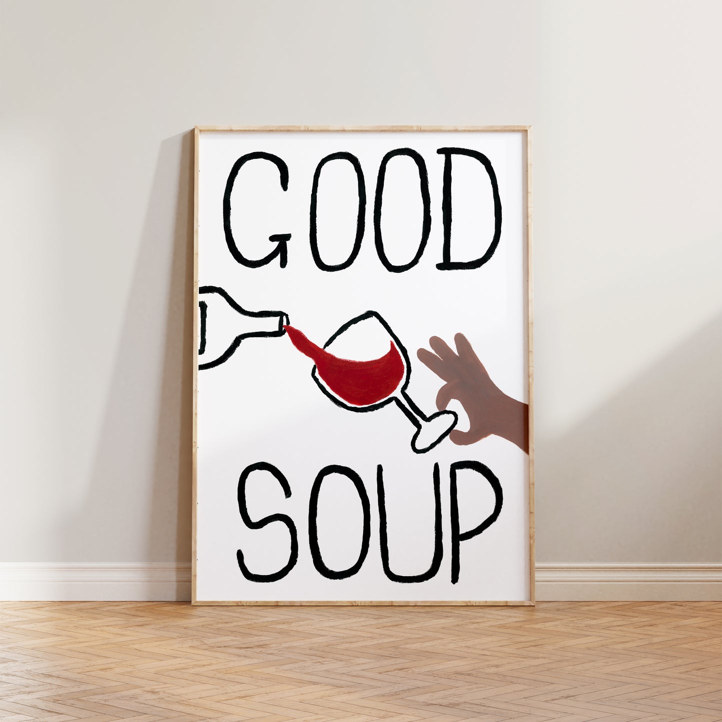 Good Soup Hand Painted Print