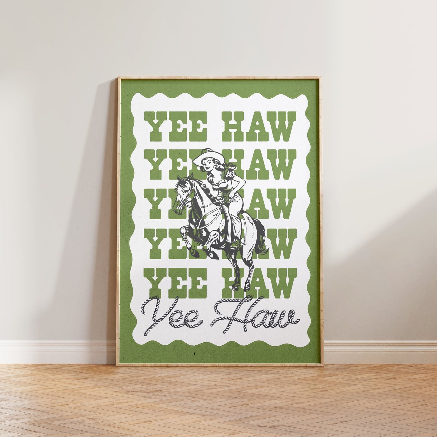 Yee Haw Cowgirl Print