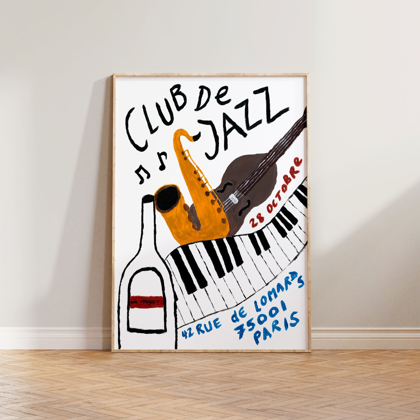 Club De Jazz Hand Painted Print