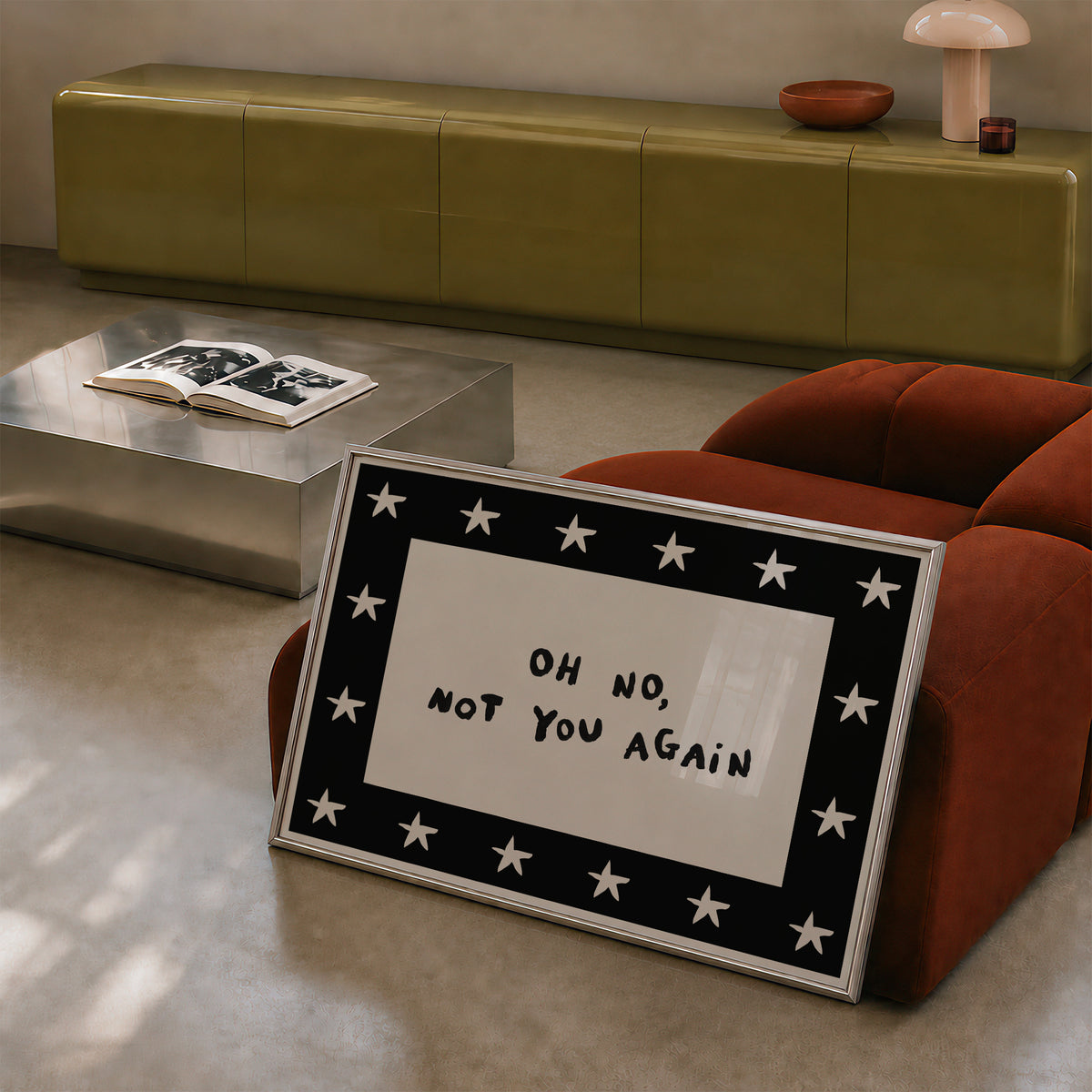 Oh No, Not You Again Hand Painted Print
