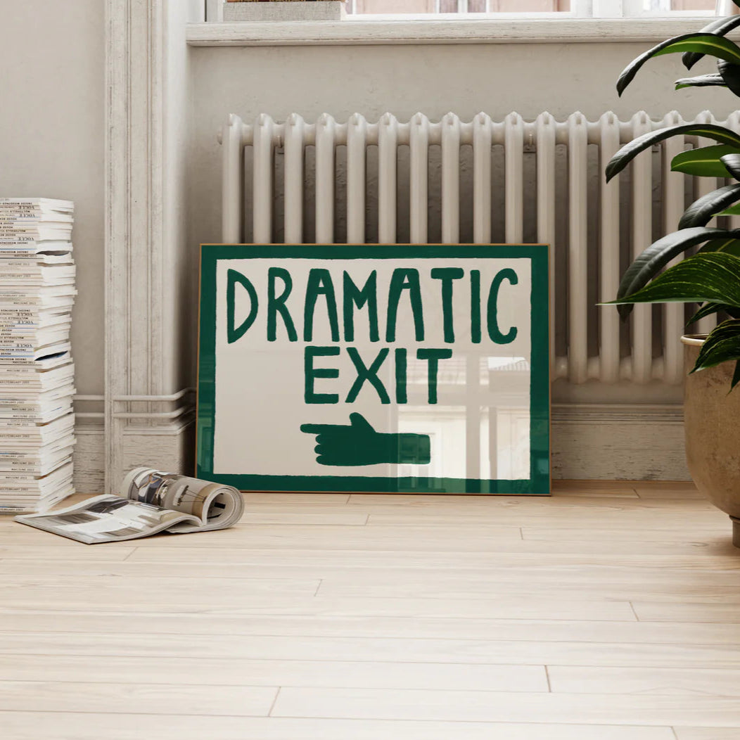 SECONDS Dramatic Exit Pointing LEFT Print