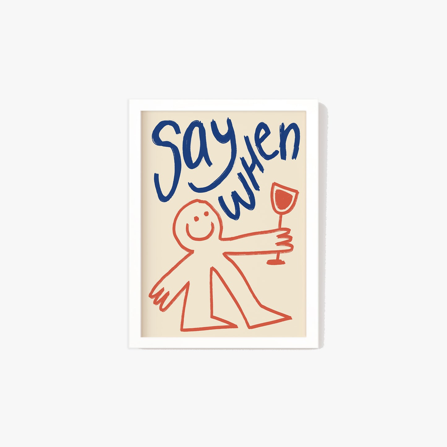 Say When Wine Doodle Print